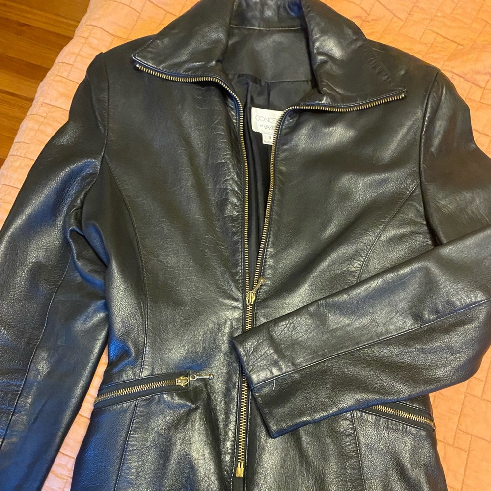 Leather Zippered Blazer style Jacket